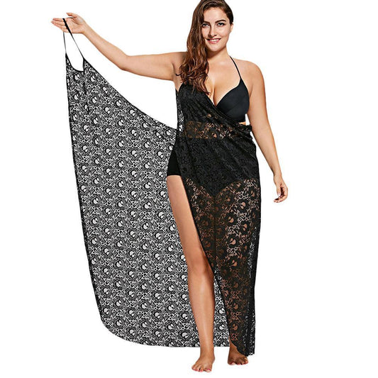Plus Size Sleeveless Wrap Boho Sexy Beach Dress