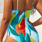 Plus Size Printed Tie Front Spaghetti Strap One-Piece Swimsuit