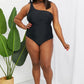 Marina West Swim Deep End One-Shoulder One-Piece Swimsuit in Black
