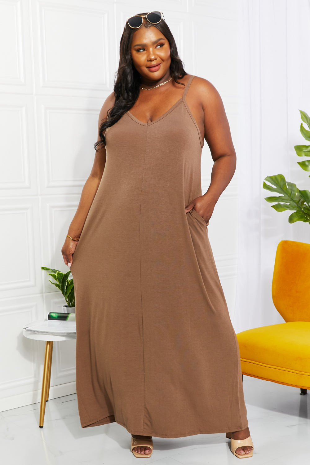 Zenana Mocha Maxi Dress